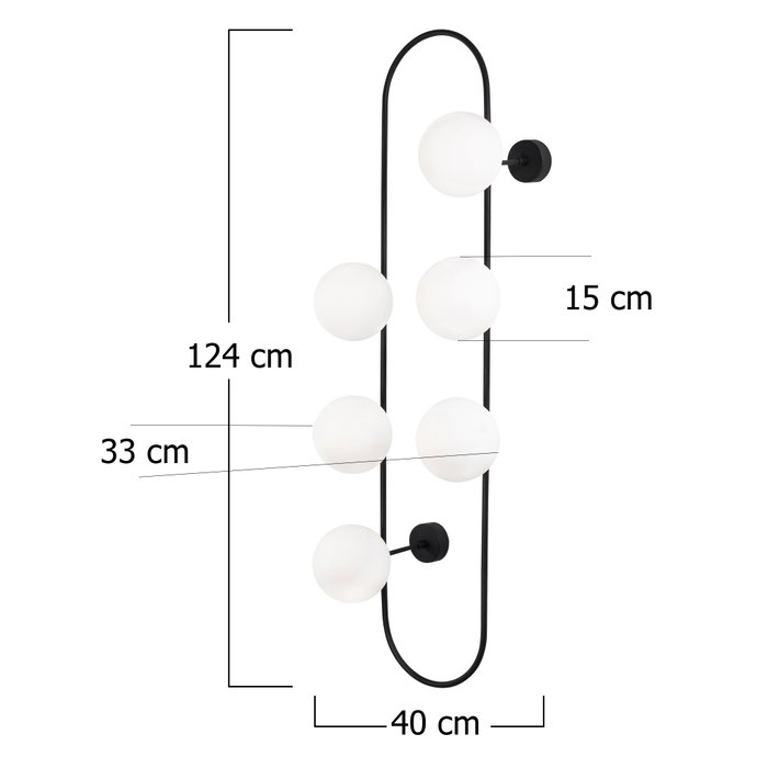 Opviq Abaküs - 4921 Lámpara de Pared Blanco y Negro
